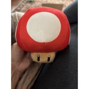 Super Mario Super Red Toad Head 8.5” Hanging Plush Toy Nintendo New With Tags